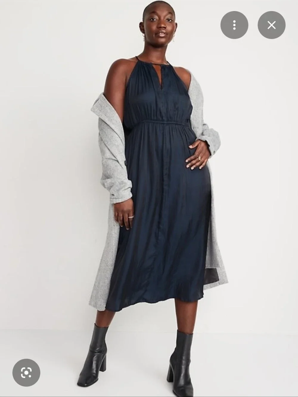 white satin dress with sleeves Cream Wrap Midi Flutter M social25 Heron Preston for Calvin Please note color may Color:As photo(Pink)